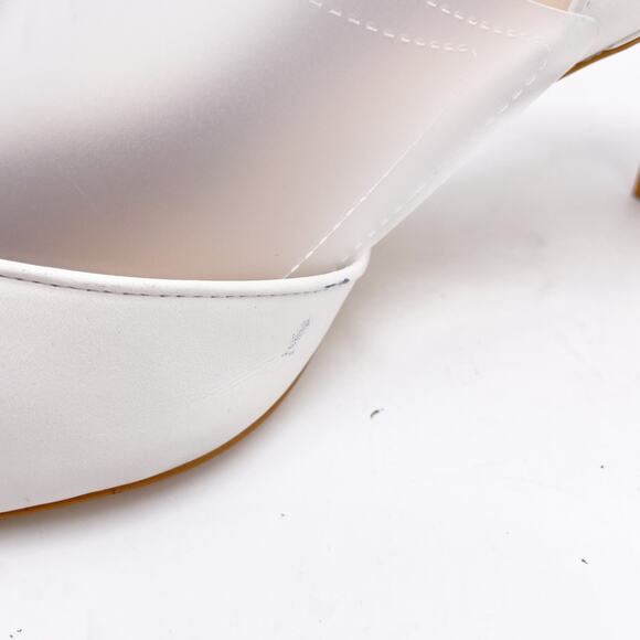 Stuart Weiztman White Leather Feminine Cutout Wedding Dress High Heels Size 7.5 - Picture 11 of 12